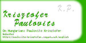 krisztofer paulovits business card